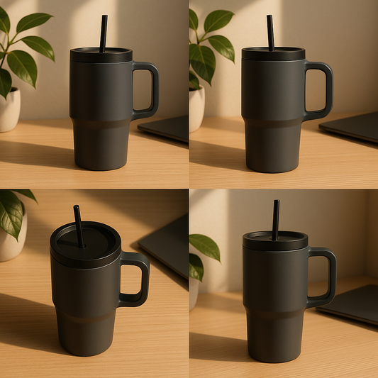 Nostora™ Premium Stainless Steel Large Thermo Tumbler (Handle + Straw)